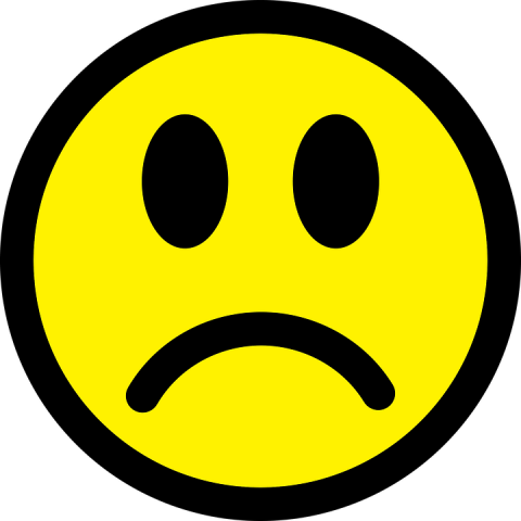 smiley niet blij